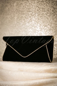 La Parisienne - Lucy zwarte vintage envelop clutch 2