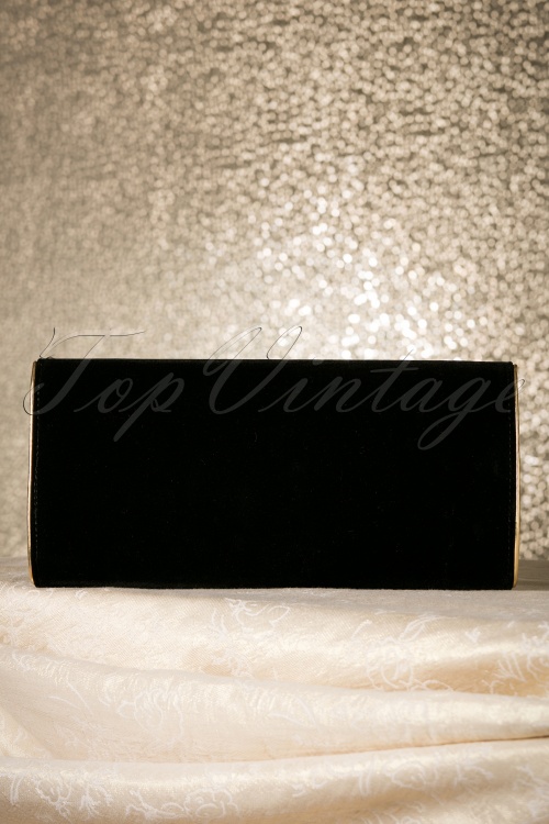 La Parisienne - 60s Lucy Black Vintage Envelope Clutch  4