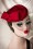 Collectif Clothing - Lucy Bow Hat Années 50 en laine Rouge 3