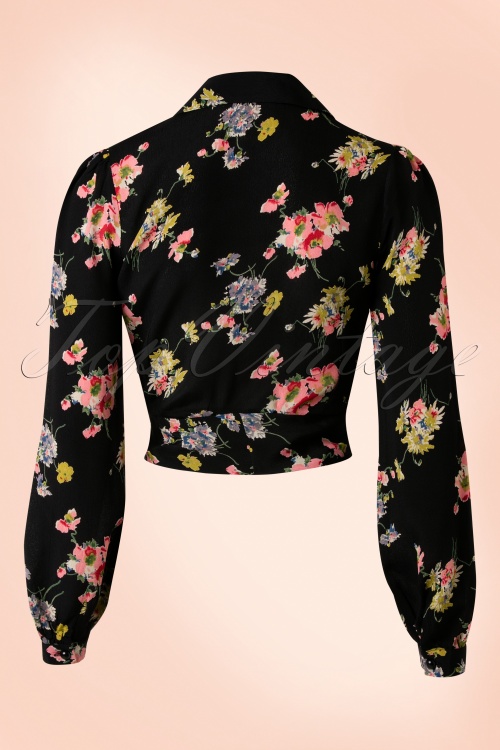 The Seamstress of Bloomsbury - Clarice korte blouse in Mayflower crêpe de Chine 2