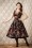 Whispering Ivy - Eleanor Floral Swing Dress Années 1950 en Noir