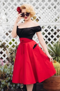 Pinup Couture - 50s Peasant Top in Black 3