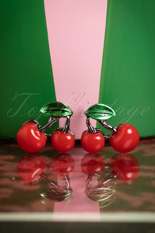  - 60s Fabulous Cherries Necklace and Earrings 2
