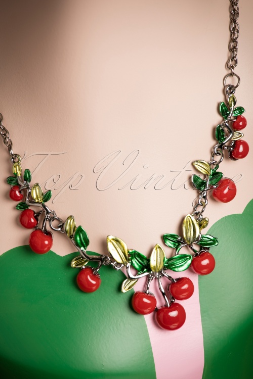  - 60s Fabulous Cherries Necklace and Earrings 3