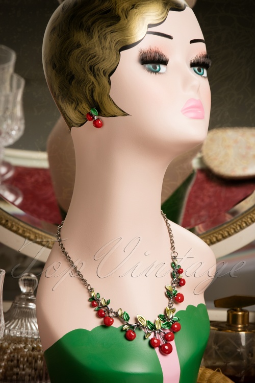  - Fabulous Cherries Necklace and Earrings Années 1960