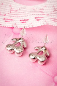  - 50s Silver Cherry Earrings 3