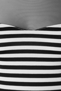 Steady Clothing - 50s Delinquent Top in Black and White Stripes 3