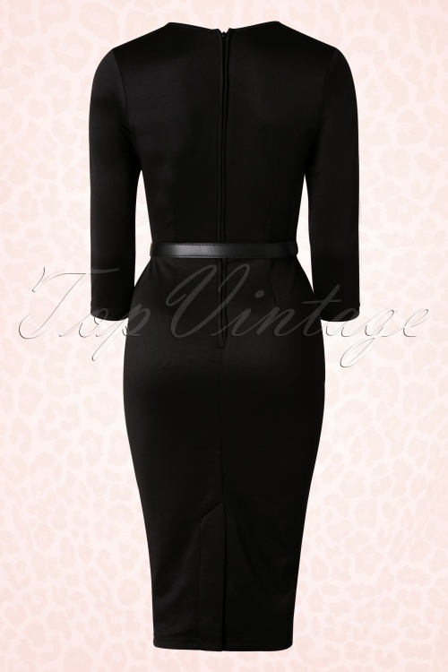 Pinup Couture - 50s Deadly Dames Misfits Pencil Dress in Black 10
