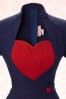 S Veronica Dress In Navy With Red Heart