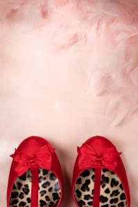 Pinup Couture - Cutiepie T-Strap D'Orsay rood satijnen platformpumps 6