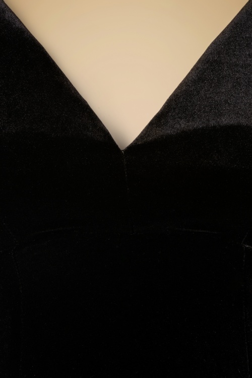 Pinup Couture - Laura Byrnes Gilda Gown Années 1930 en velours Noir 7