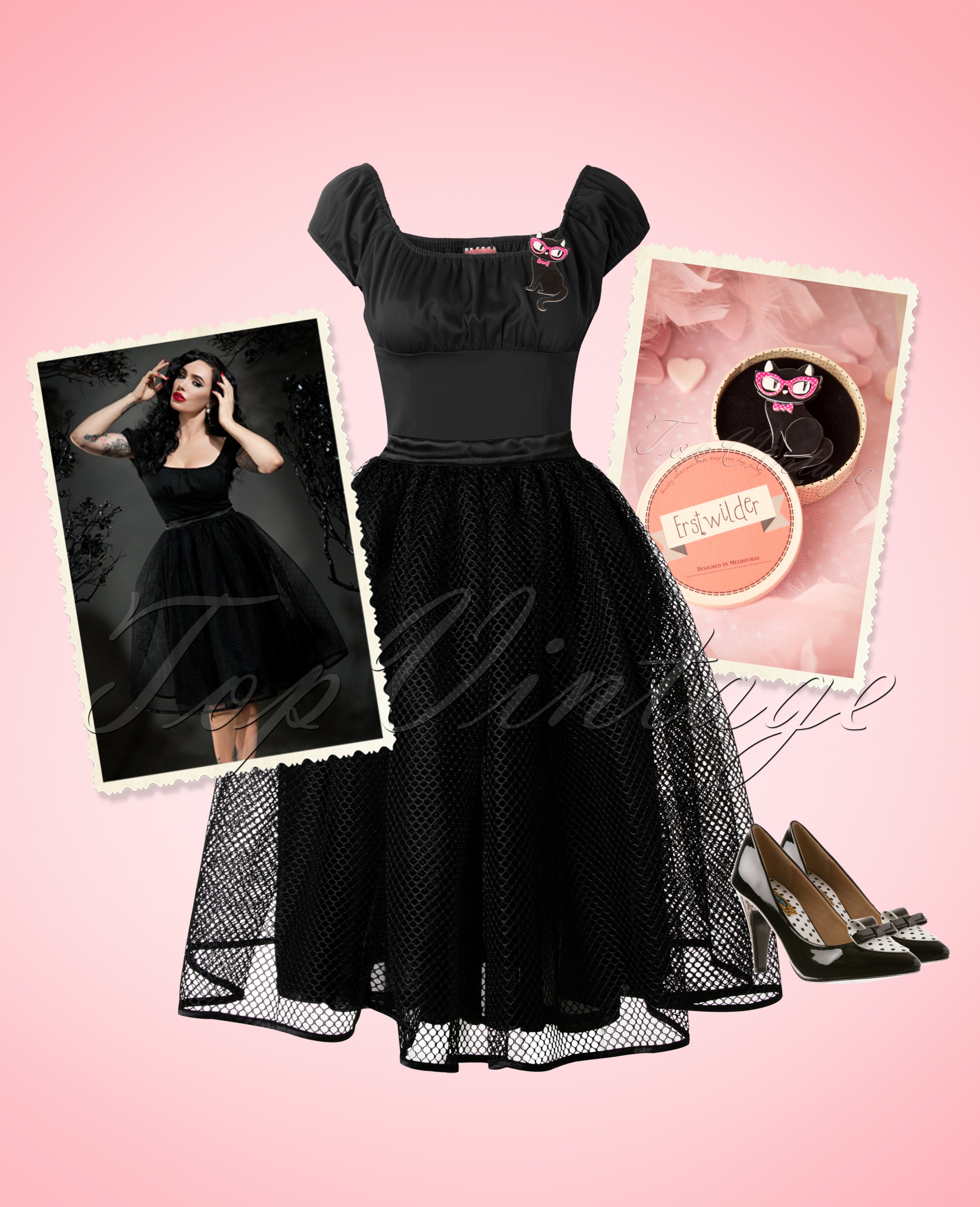 Pinup Couture - Boerentop in zwart 11