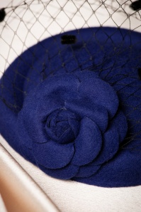 Collectif Clothing - 50s Jemima Wool Hat in Navy 2
