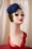 Collectif Clothing - 50s Jemima Wool Hat in Navy