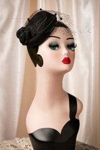 Collectif Clothing - 50s Jemima Wool Hat in Black 5