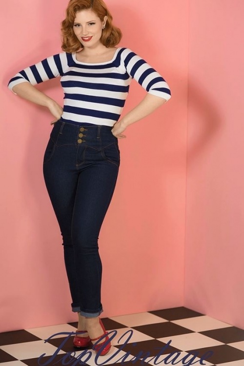Plus high waisted jeans 50s style sizes