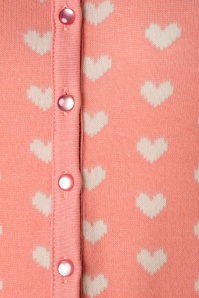 Banned Retro - 40s Amber Hearts Cardigan in Pink 3