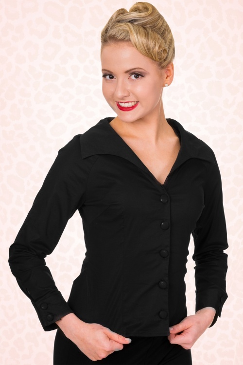 Banned Retro - 50s Beautiful People Shirt in Black 2