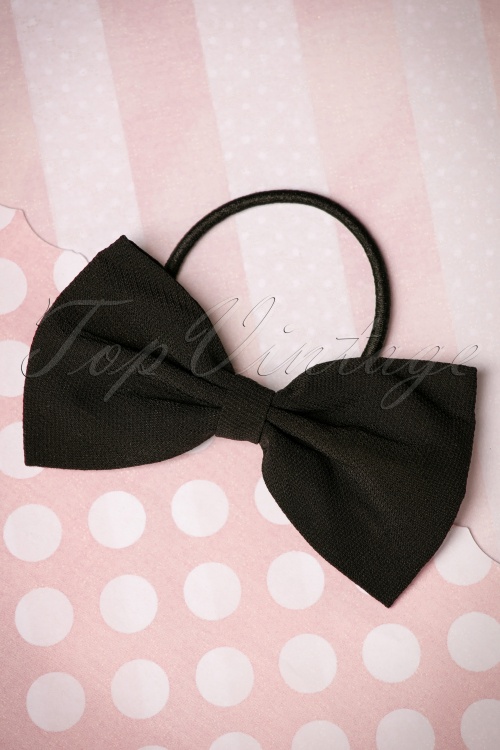 Banned Retro - 50s Lovestruck Bow Hair Band in Black