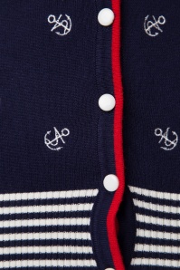 Banned Retro - 50s Close Call Cardigan in Navy 4