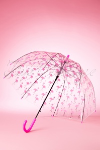 So Rainy - Pretty Flamingo Transparent Dome Umbrella Années 1960 4