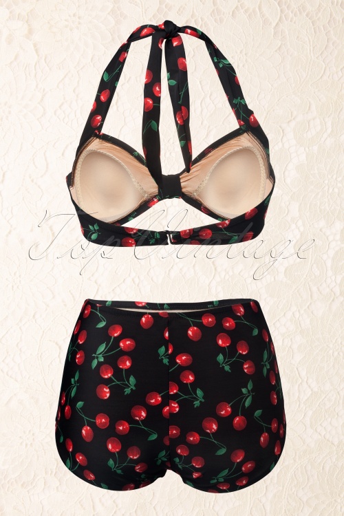 Esther Williams - 50s Classic Cherry Bikini in Black 9