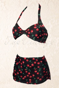 Esther Williams - 50s Classic Cherry Bikini in Black 7