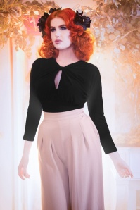 Pinup Couture - Laura Byrnes California Malia-top in zwart