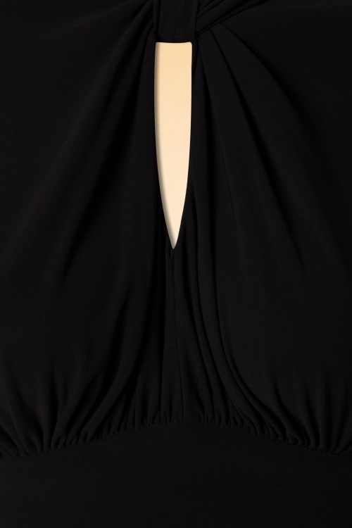 Pinup Couture - Laura Byrnes California Malia Top Années 40 en Noir 4