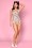 Bettie Page Swimwear - 50s Romance Floral One Piece Swimsuit in Cream 2