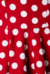 Bunny - Meriam Polkadot Swing-Kleid in Rot und Weiß 6
