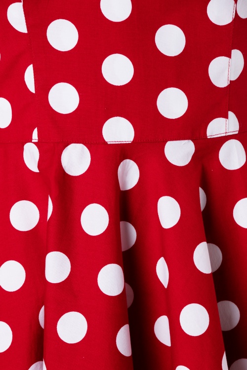 Bunny - Meriam Polkadot Swing-Kleid in Rot und Weiß 6