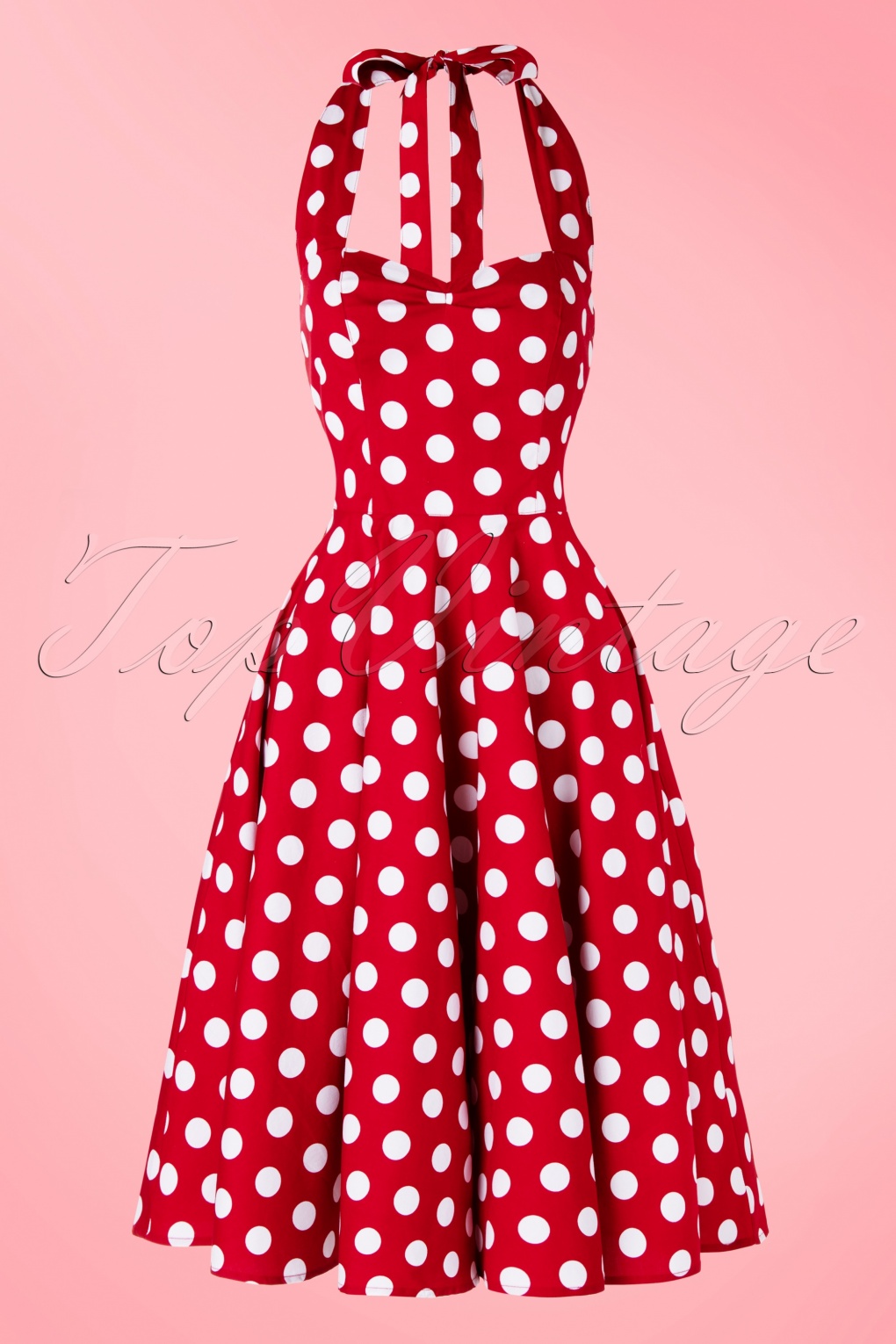 S Meriam Polkadot Swing Dress In Red And White