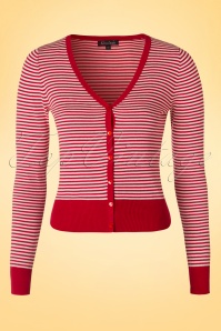 King Louie - 50s Marian Striped Cardigan in Red