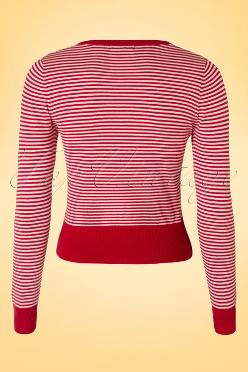 King Louie - 50s Marian Striped Cardigan in Red 2