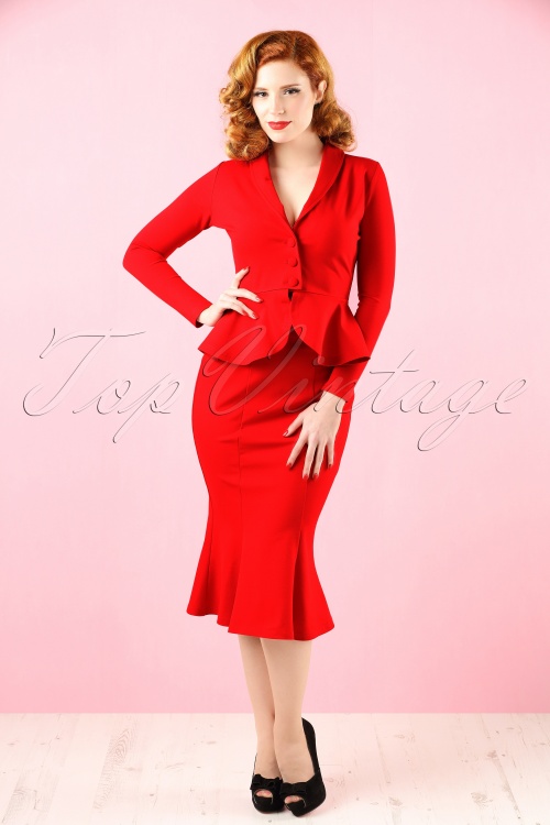 Heart of Haute - 50s Diva Suit Jacket in Red 4