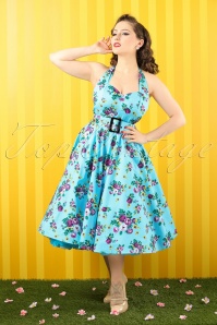 Bunny - May Day Halfter-Swing-Kleid in Sky Blue 5