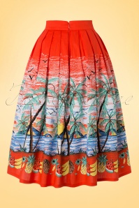 Banned Retro - 50s Gloria Copacabana Swing Skirt in Tangerine 4
