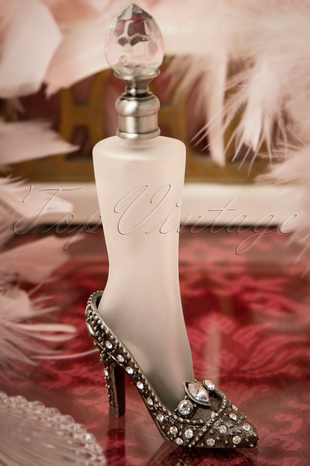 40s Sparkling Pump Perfume Bottle in Silver