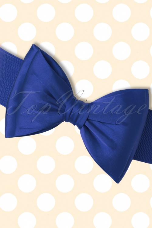 Banned Retro - 50s Wow to the Bow Belt in Royal Blue 2