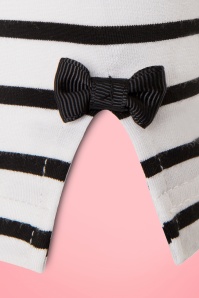 Banned Retro - Moderne Love Stripes Top in wit en zwart 2