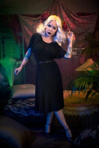 Pinup Couture - 40s Butterfly Dress in Black Crêpe