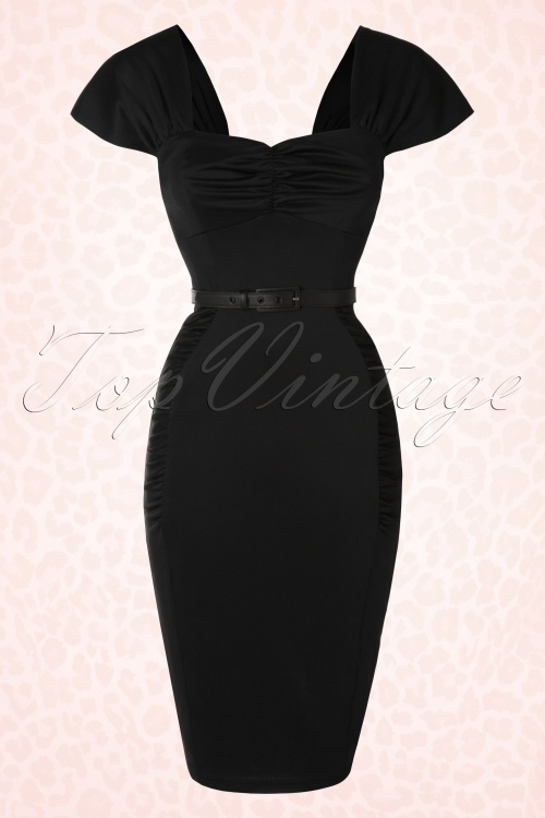 Pinup Couture - 50s Deadly Dames Poison Ivy Pencil Dress in Black 5