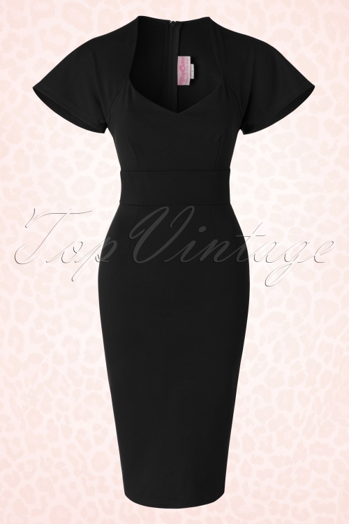 Pinup Couture - 50s Venus Pencil Dress in Black Ponte 4