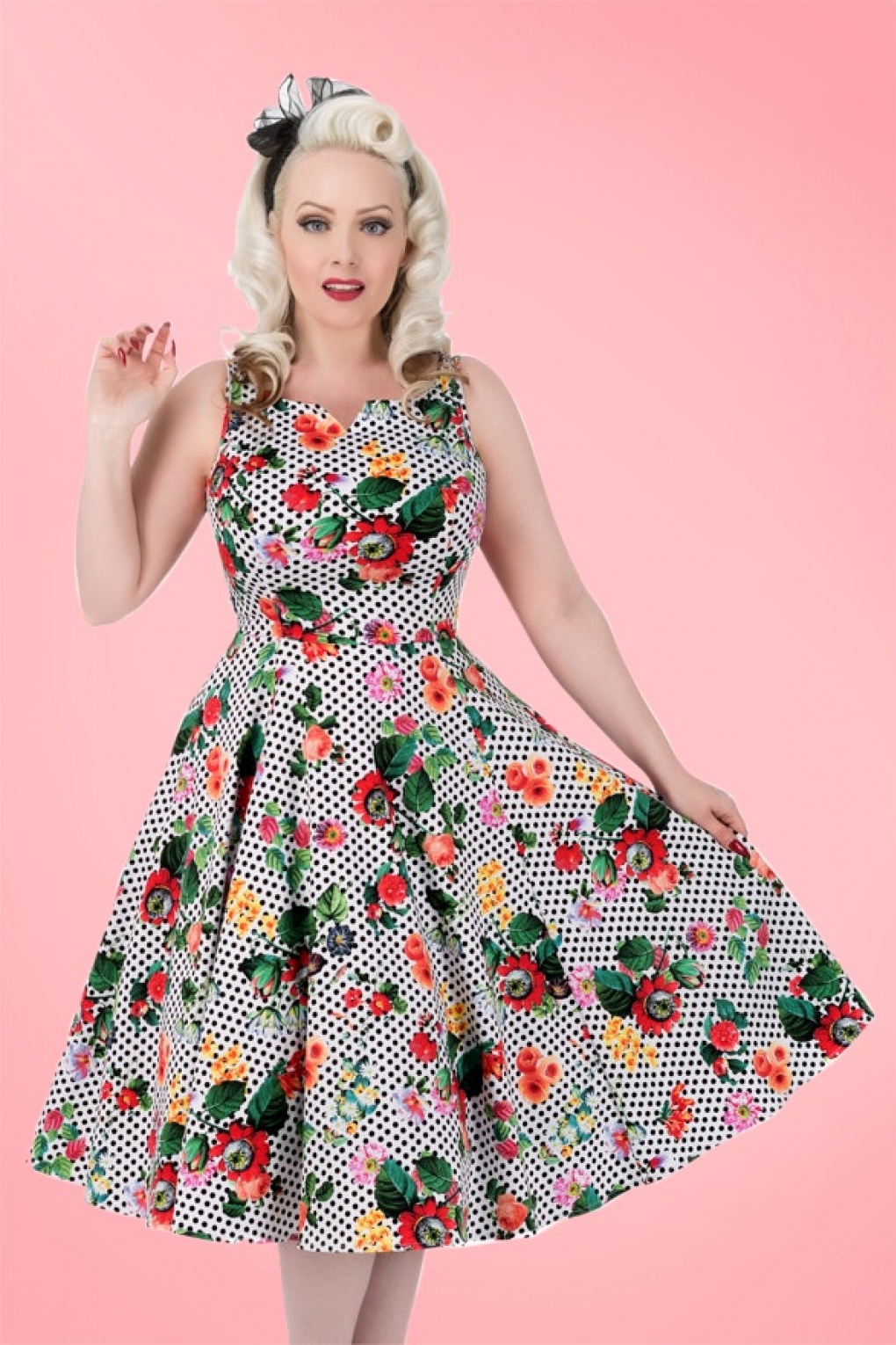 Floral polka dot dress