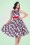 Hearts & Roses  Blue and Red Swing Dress Polkadots Roses 102 39 17144 1