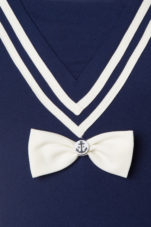 Bunny - 50s Sailors Ruin Dress in Navy 7