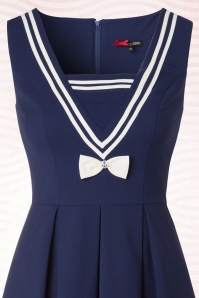 Bunny - Robe Années 50 Sailors Ruin Dress en Bleu Marine 4