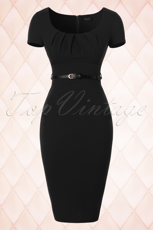 black vintage pencil dress