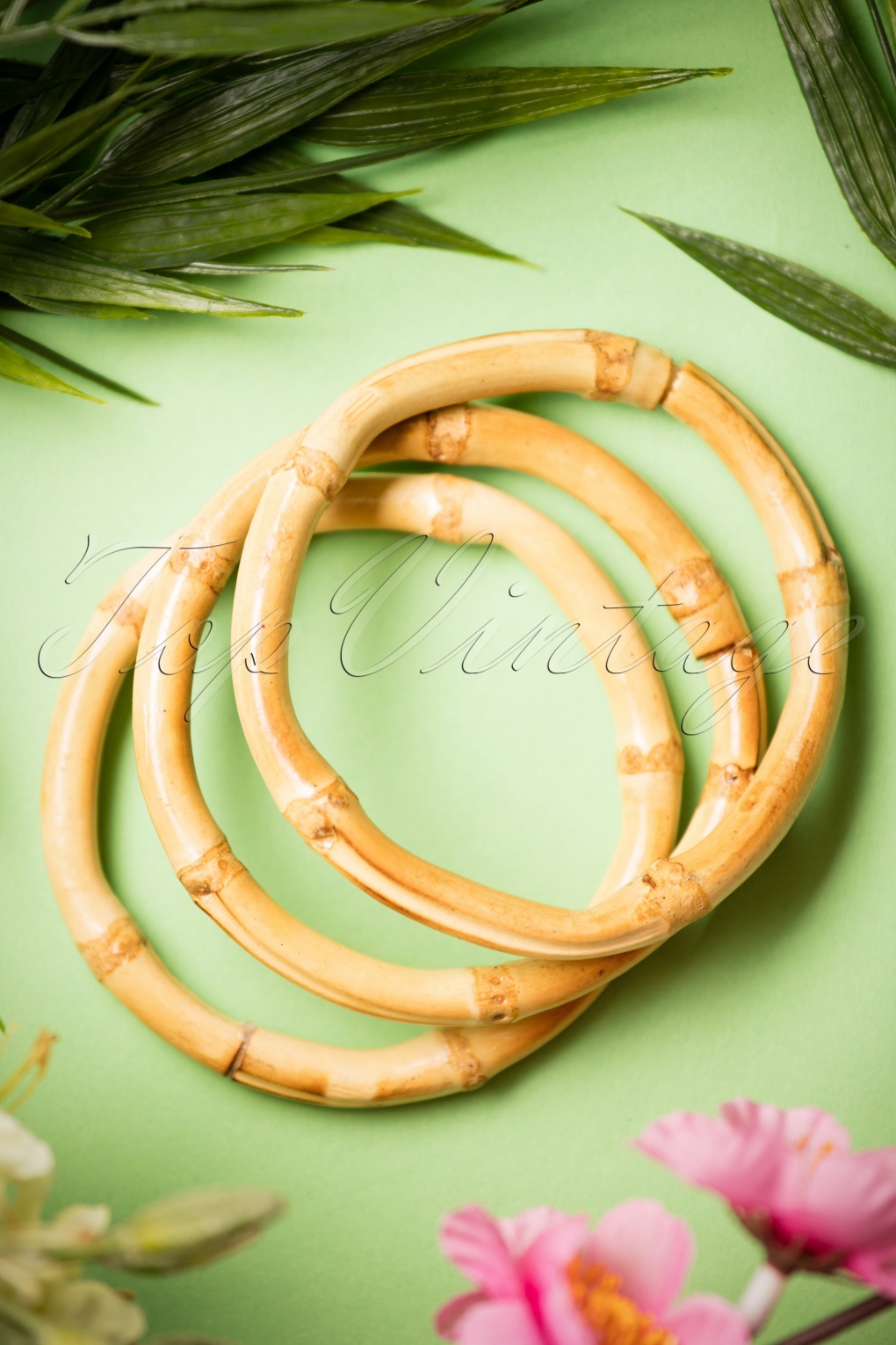 50s Tiki Bamboo Bracelets Set of 3